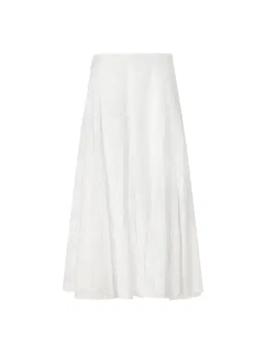Tory Burch Pleated Broderie Anglaise Cotton Midi Skirt | Thumbnail 1