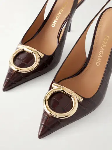 Ferragamo Sara 95 Croc-effect Leather Slingback Pumps | Thumbnail 5 Ferragamo Sara 95 Croc-effect Leather Slingback Pumps | Thumbnail 5