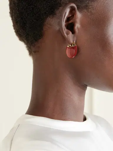 LIÉ STUDIO The Erin Gold-plated And Mookaite Hoop Earrings | Thumbnail 2 LIÉ STUDIO The Erin Gold-plated And Mookaite Hoop Earrings | Thumbnail 2