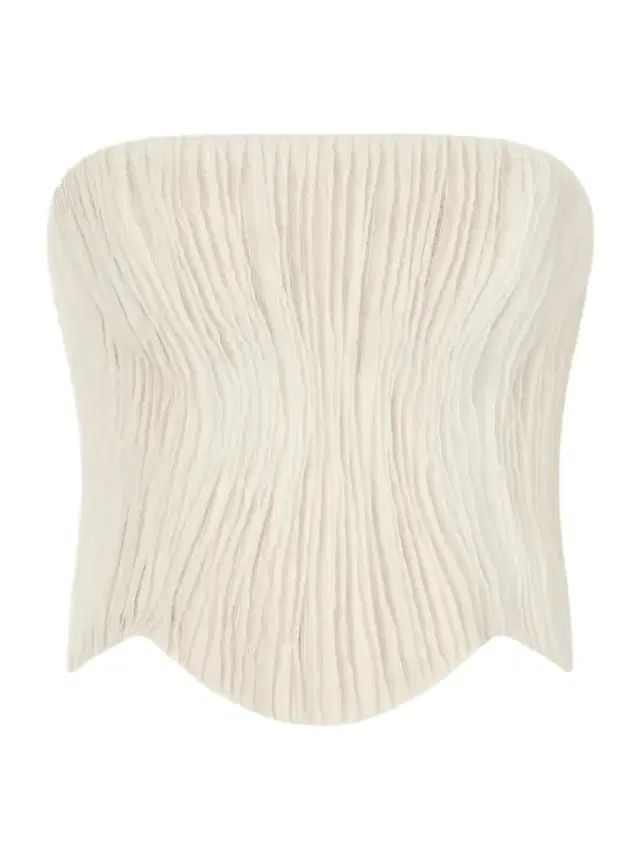 Danielle Frankel Anais Crinkled-organza Bustier Top