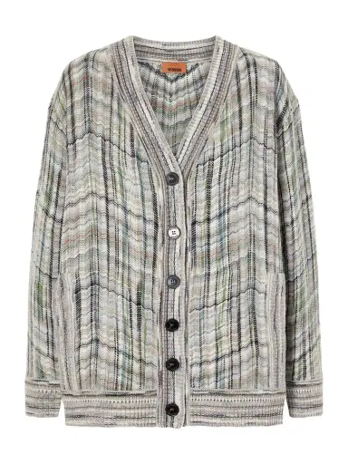 Missoni Striped Crochet-knit Wool-blend Cardigan | Thumbnail 1 Missoni Striped Crochet-knit Wool-blend Cardigan | Thumbnail 1