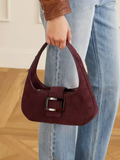 Roger Vivier Belle Vivier Suede Shoulder Bag | Thumbnail 2 Roger Vivier Belle Vivier Suede Shoulder Bag | Thumbnail 2