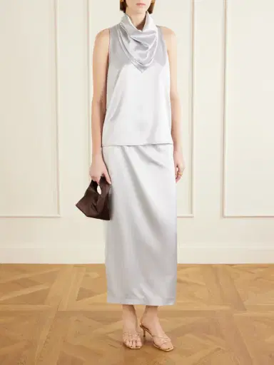 VIOLANTE NESSI Shea Satin Midi Skirt | Thumbnail 2 VIOLANTE NESSI Shea Satin Midi Skirt | Thumbnail 2