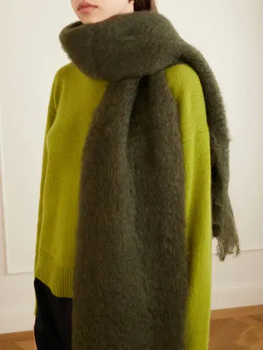 Jil Sander Fringed Mohair And Wool-bend Scarf | Thumbnail 3 Jil Sander Fringed Mohair And Wool-bend Scarf | Thumbnail 3