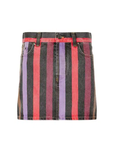 Versace Striped Denim Mini Skirt | Thumbnail 1