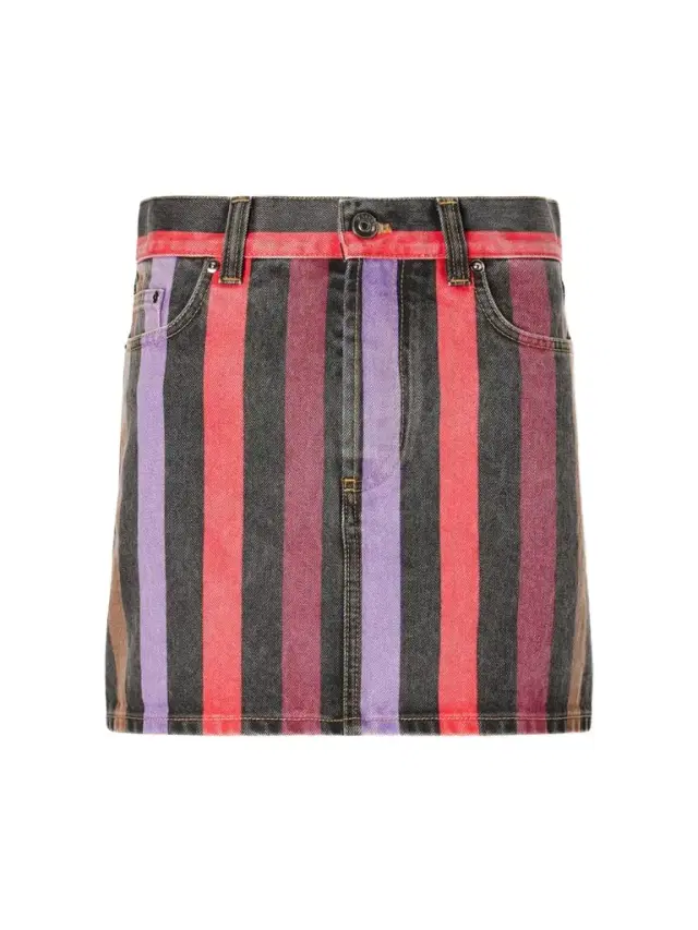 Versace Striped Denim Mini Skirt