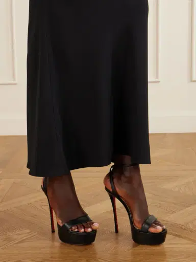 Christian Louboutin Loubi Queen Alta 150 Leather Platform Pumps | Thumbnail 2