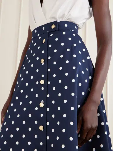 Carolina Herrera Polka-dot Cotton-blend Twill Midi Skirt | Thumbnail 4 Carolina Herrera Polka-dot Cotton-blend Twill Midi Skirt | Thumbnail 4