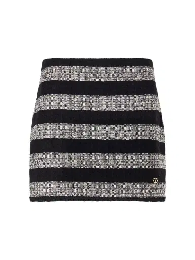 Valentino Garavani Striped Tweed Mini Skirt | Thumbnail 1 Valentino Garavani Striped Tweed Mini Skirt | Thumbnail 1