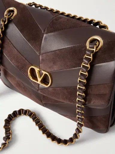 Valentino Garavani Djuna Medium Embellished Suede And Leather Shoulder Bag | Thumbnail 5 Valentino Garavani Djuna Medium Embellished Suede And Leather Shoulder Bag | Thumbnail 5
