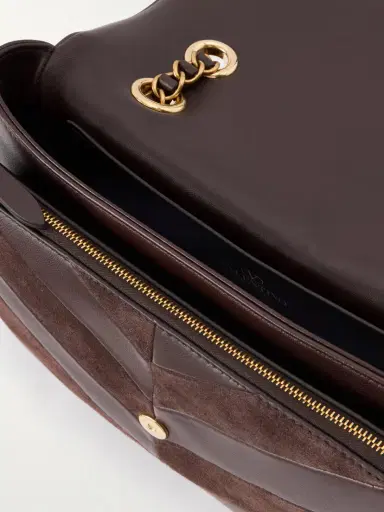 Valentino Garavani Djuna Medium Embellished Suede And Leather Shoulder Bag | Thumbnail 6 Valentino Garavani Djuna Medium Embellished Suede And Leather Shoulder Bag | Thumbnail 6