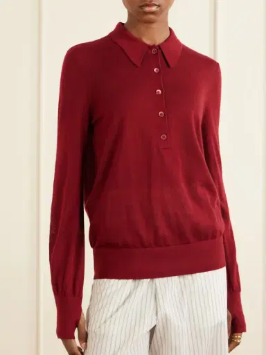 TWP Uma Henley Cashmere Polo Sweater | Thumbnail 3