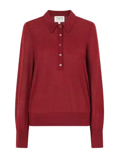 TWP Uma Henley Cashmere Polo Sweater | Thumbnail 1