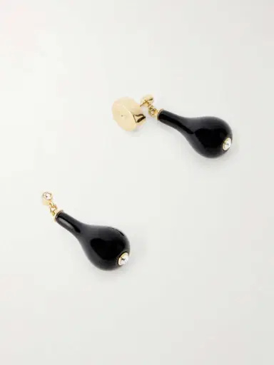 TOTEME Gold-plated, Onyx And Swarovski Crystal Earrings | Thumbnail 3 TOTEME Gold-plated, Onyx And Swarovski Crystal Earrings | Thumbnail 3