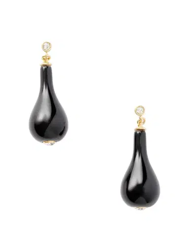TOTEME Gold-plated, Onyx And Swarovski Crystal Earrings | Thumbnail 1 TOTEME Gold-plated, Onyx And Swarovski Crystal Earrings | Thumbnail 1