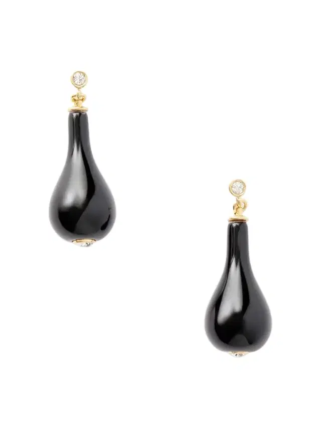 TOTEME Gold-plated, Onyx And Swarovski Crystal Earrings