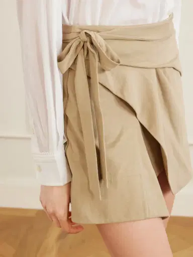 Isabel Marant Berenice Asymmetric Draped Cotton-jersey Mini Wrap Skirt | Thumbnail 5 Isabel Marant Berenice Asymmetric Draped Cotton-jersey Mini Wrap Skirt | Thumbnail 5