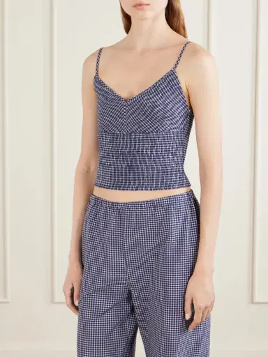 La Ligne Anora Smocked Striped Stretch-knit Cotton-blend Top | Thumbnail 3