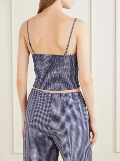 La Ligne Anora Smocked Striped Stretch-knit Cotton-blend Top | Thumbnail 4