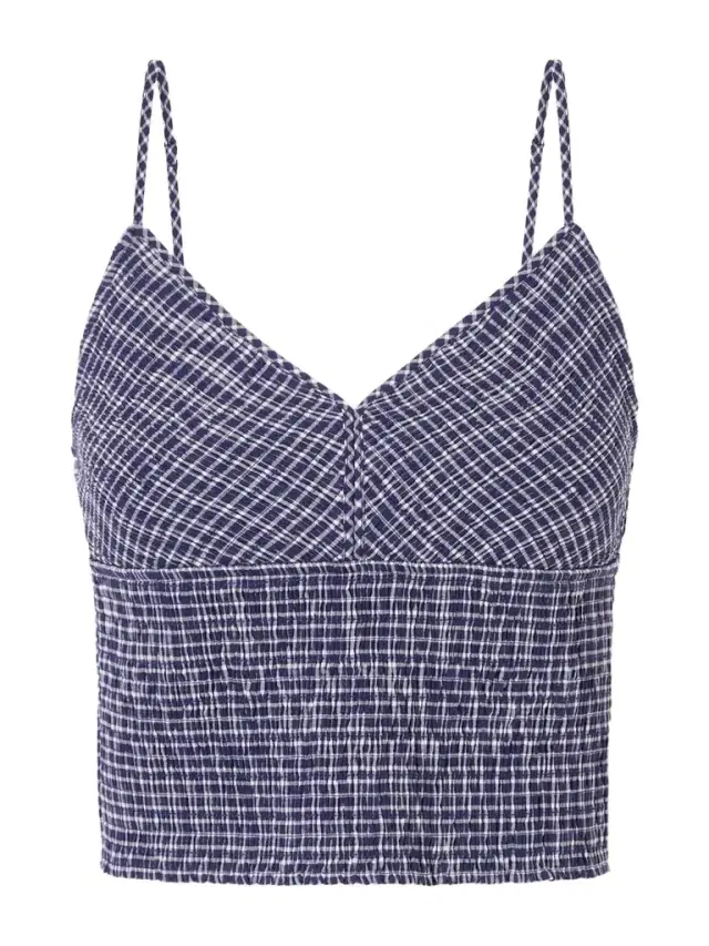 La Ligne Anora Smocked Striped Stretch-knit Cotton-blend Top