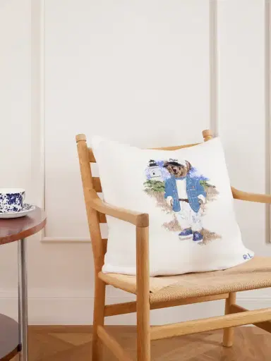 Ralph Lauren Home By The Sea Polo Bear Embroidered Cotton Cushion | Thumbnail 2 Ralph Lauren Home By The Sea Polo Bear Embroidered Cotton Cushion | Thumbnail 2