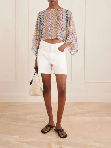 Missoni Striped Cropped Metallic Crochet-knit Top | Thumbnail 2