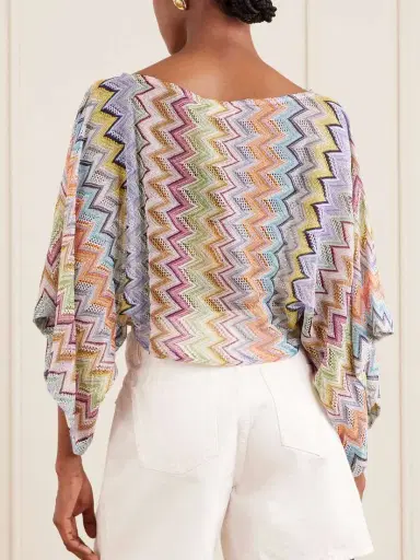 Missoni Striped Cropped Metallic Crochet-knit Top | Thumbnail 4
