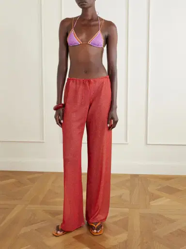 Oséree Lumière Metallic Lurex Wide-leg Pants | Thumbnail 2