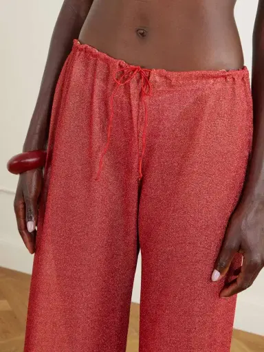 Oséree Lumière Metallic Lurex Wide-leg Pants | Thumbnail 4