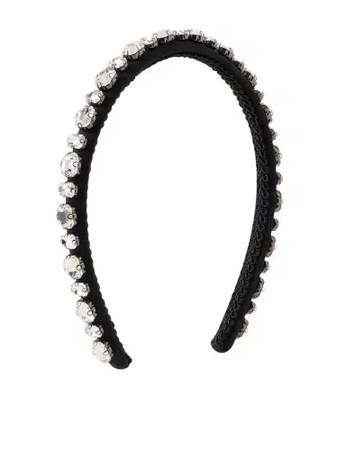 Erdem Narrow Emb Crystal-embellished Woven Headband | Thumbnail 1 Erdem Narrow Emb Crystal-embellished Woven Headband | Thumbnail 1