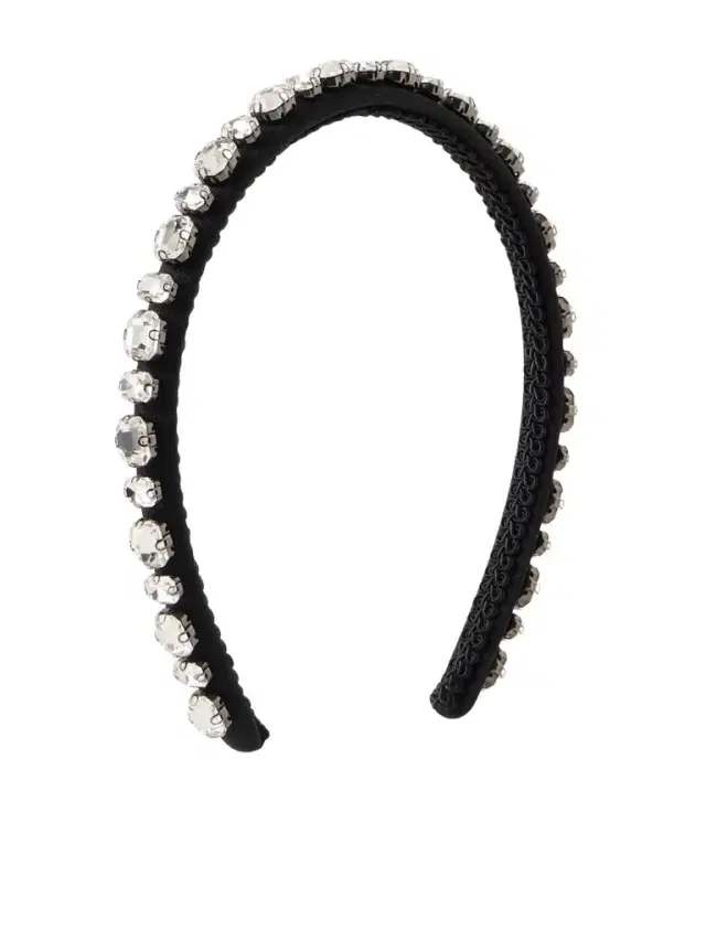 Erdem Narrow Emb Crystal-embellished Woven Headband