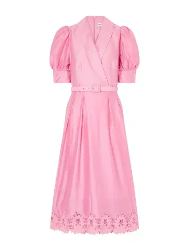 Rebecca Vallance Petalite Belted Broderie Anglaise-trimmed Poplin Midi Dress | Thumbnail 1 Rebecca Vallance Petalite Belted Broderie Anglaise-trimmed Poplin Midi Dress | Thumbnail 1