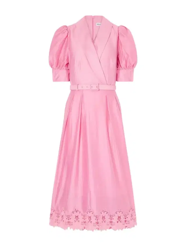 Rebecca Vallance Petalite Belted Broderie Anglaise-trimmed Poplin Midi Dress