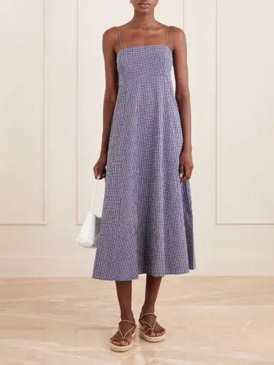 La Ligne Thay Gingham Knot-detailed Cut-out Seersucker Midi Dress | Thumbnail 2 La Ligne Thay Gingham Knot-detailed Cut-out Seersucker Midi Dress | Thumbnail 2