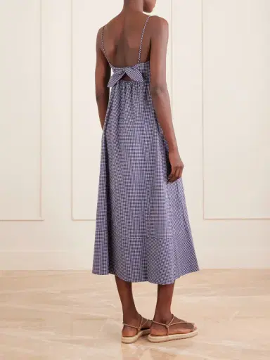La Ligne Thay Gingham Knot-detailed Cut-out Seersucker Midi Dress | Thumbnail 3 La Ligne Thay Gingham Knot-detailed Cut-out Seersucker Midi Dress | Thumbnail 3