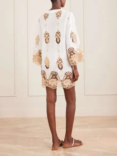 Miguelina Sonnet Broderie Anglaise Linen Coverup | Thumbnail 3 Miguelina Sonnet Broderie Anglaise Linen Coverup | Thumbnail 3