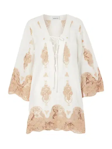 Miguelina Sonnet Broderie Anglaise Linen Coverup | Thumbnail 1 Miguelina Sonnet Broderie Anglaise Linen Coverup | Thumbnail 1