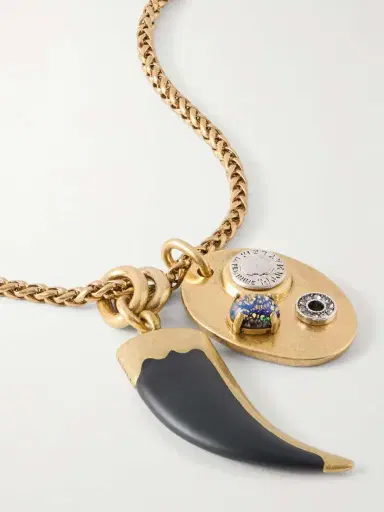 MAISON MAYLE Arpelle Horn Of Plenty Gold-plated, Crystal And Enamel Necklace | Thumbnail 4 MAISON MAYLE Arpelle Horn Of Plenty Gold-plated, Crystal And Enamel Necklace | Thumbnail 4