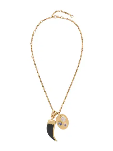MAISON MAYLE Arpelle Horn Of Plenty Gold-plated, Crystal And Enamel Necklace | Thumbnail 1 MAISON MAYLE Arpelle Horn Of Plenty Gold-plated, Crystal And Enamel Necklace | Thumbnail 1
