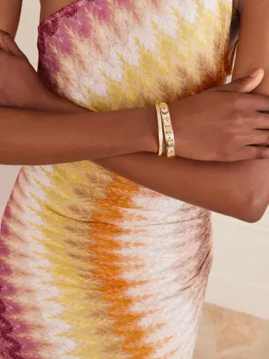 Roxanne Assoulin The Cubic Hinged Set Of Two Gold-tone Cubic Zirconia, Crystal And Enamel Cuffs | Thumbnail 2