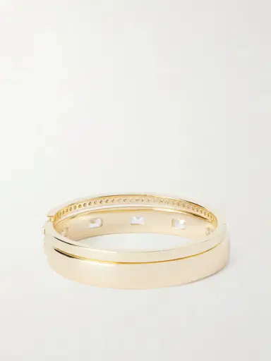 Roxanne Assoulin The Cubic Hinged Set Of Two Gold-tone Cubic Zirconia, Crystal And Enamel Cuffs | Thumbnail 3