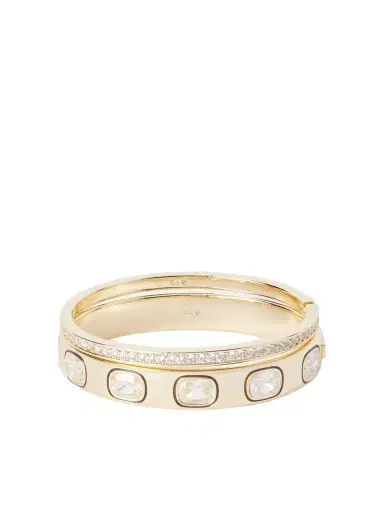 Roxanne Assoulin The Cubic Hinged Set Of Two Gold-tone Cubic Zirconia, Crystal And Enamel Cuffs | Thumbnail 1