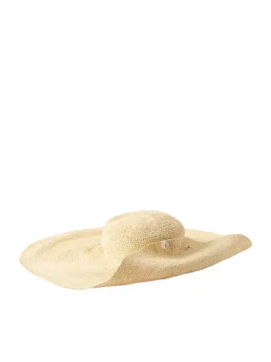 Gigi Burris Cleo Pin-detail Straw-chrochet Wide-brim Hat | Thumbnail 1 Gigi Burris Cleo Pin-detail Straw-chrochet Wide-brim Hat | Thumbnail 1