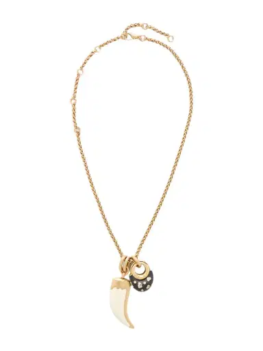 MAISON MAYLE Niki Horn Of Plenty Gold-plated And Enamel Necklace | Thumbnail 1