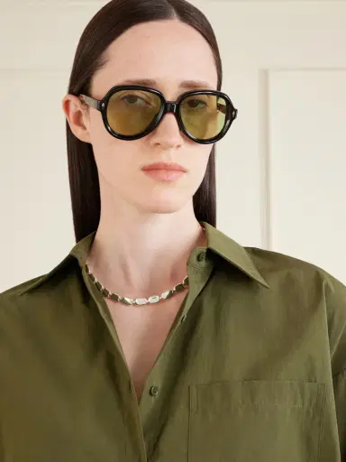 Jacques Marie Mage + Lou Lou De La Falaise Louise Aviator-style Acetate Sunglasses | Thumbnail 2
