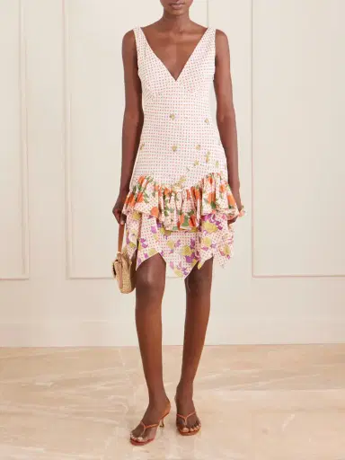 Donde Esteban Pajaritos Y Rosas Ruffled Cotton Mini Dress | Thumbnail 2 Donde Esteban Pajaritos Y Rosas Ruffled Cotton Mini Dress | Thumbnail 2