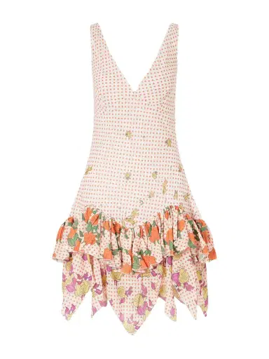 Donde Esteban Pajaritos Y Rosas Ruffled Cotton Mini Dress | Thumbnail 1 Donde Esteban Pajaritos Y Rosas Ruffled Cotton Mini Dress | Thumbnail 1