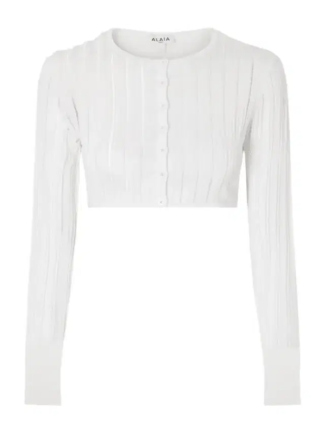 Alaïa Cropped Ribbed-knit Cardigan