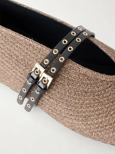 Alaïa Leather-trimmed Raffia Ballet Flats | Thumbnail 5 Alaïa Leather-trimmed Raffia Ballet Flats | Thumbnail 5