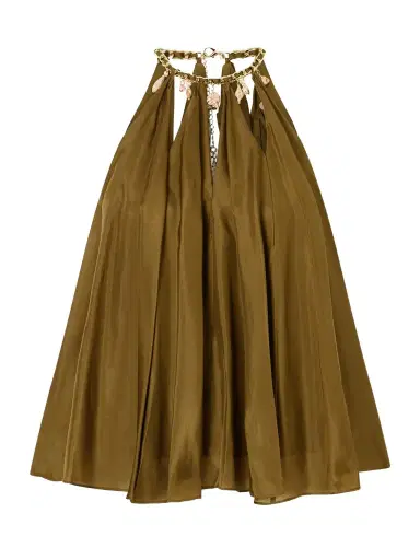 Zimmermann Mahon Embellished Gathered Silk-satin Blouse | Thumbnail 1 Zimmermann Mahon Embellished Gathered Silk-satin Blouse | Thumbnail 1